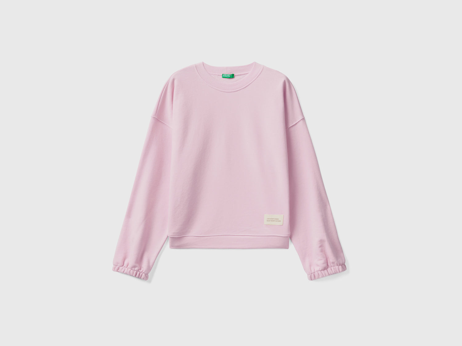 Felpa girocollo a manica lunga in misto cotone da donna lilla | Benetton Outlet