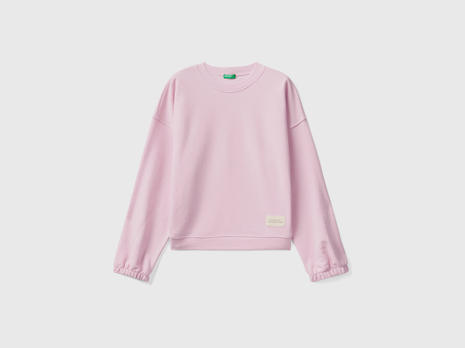 Felpa girocollo a manica lunga in misto cotone da donna lilla | Benetton Outlet