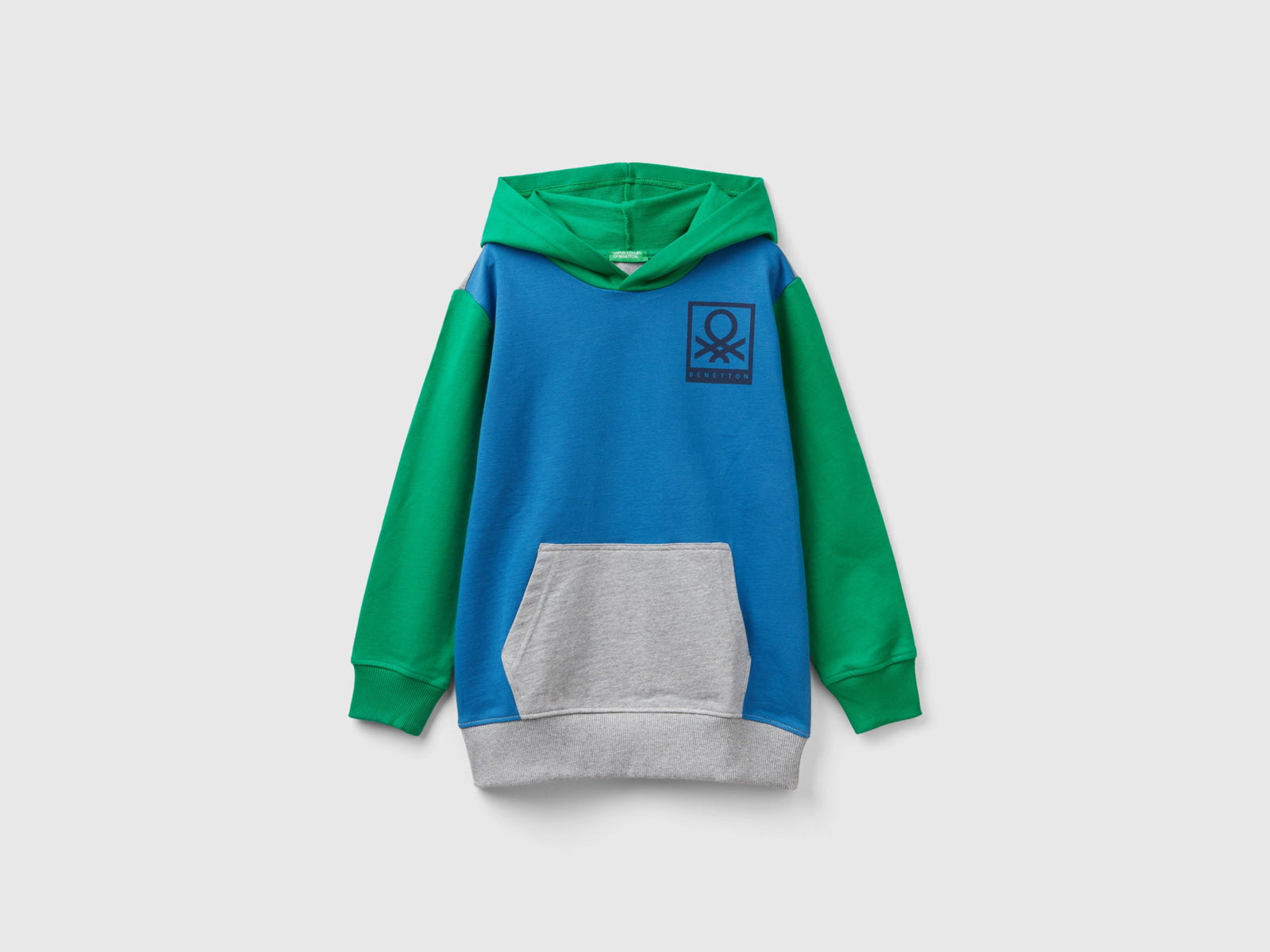 Felpa leggera con cappuccio da bambino multi-color | Benetton Outlet