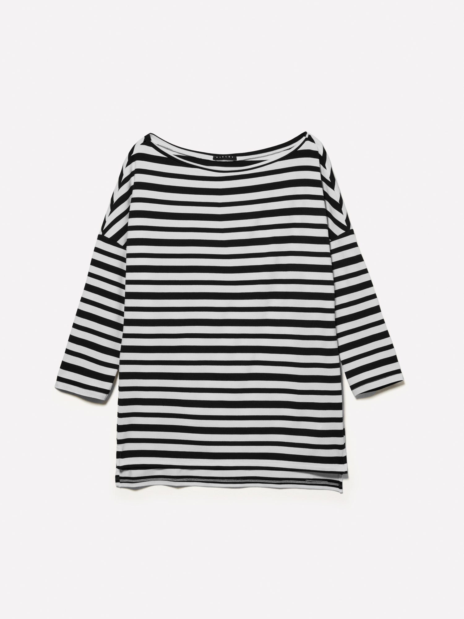 T-shirt a righe e con scollo a barca da donna bianco panna | Sisley Outlet