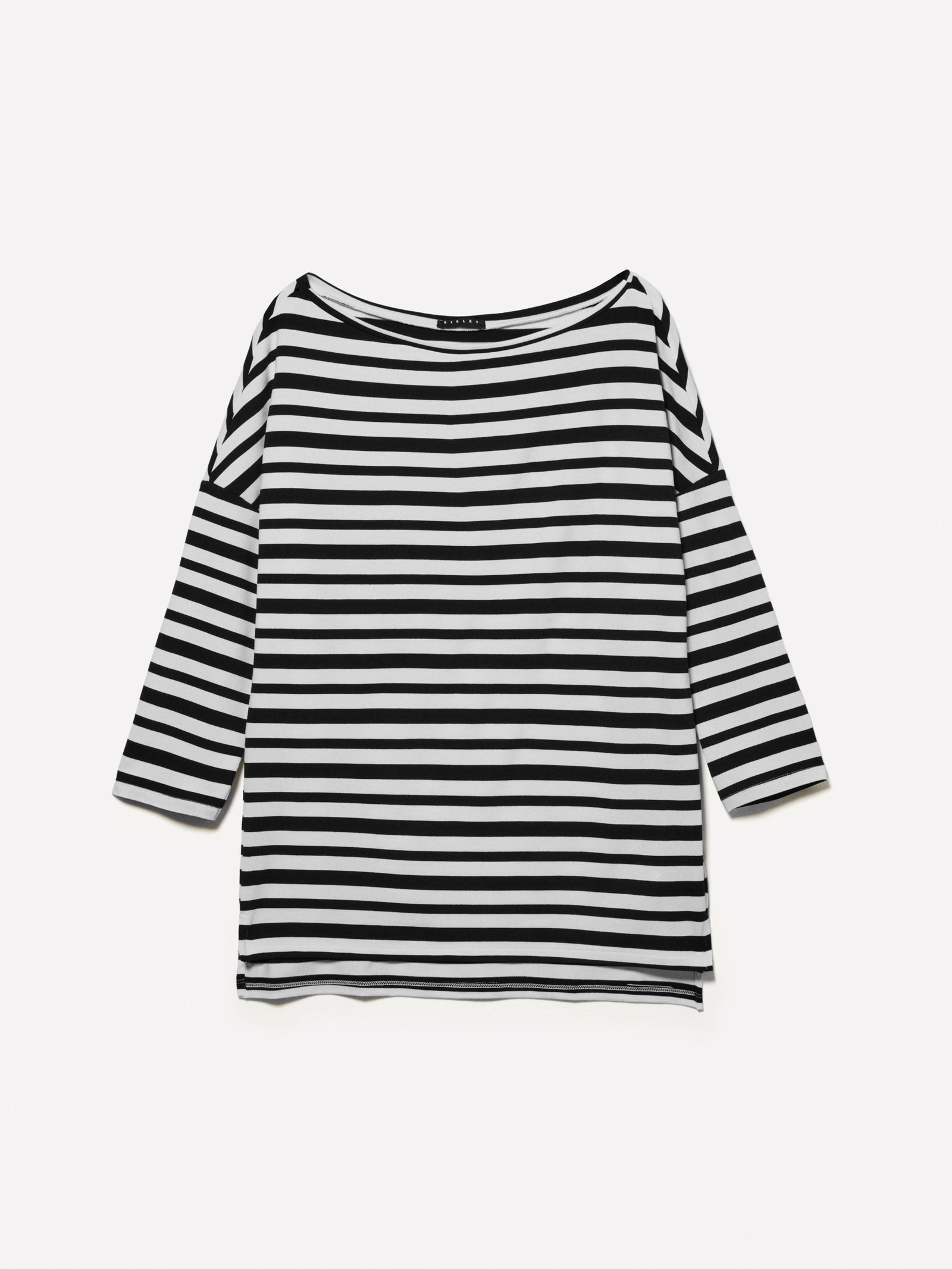 T-shirt a righe e con scollo a barca da donna bianco panna | Sisley Outlet