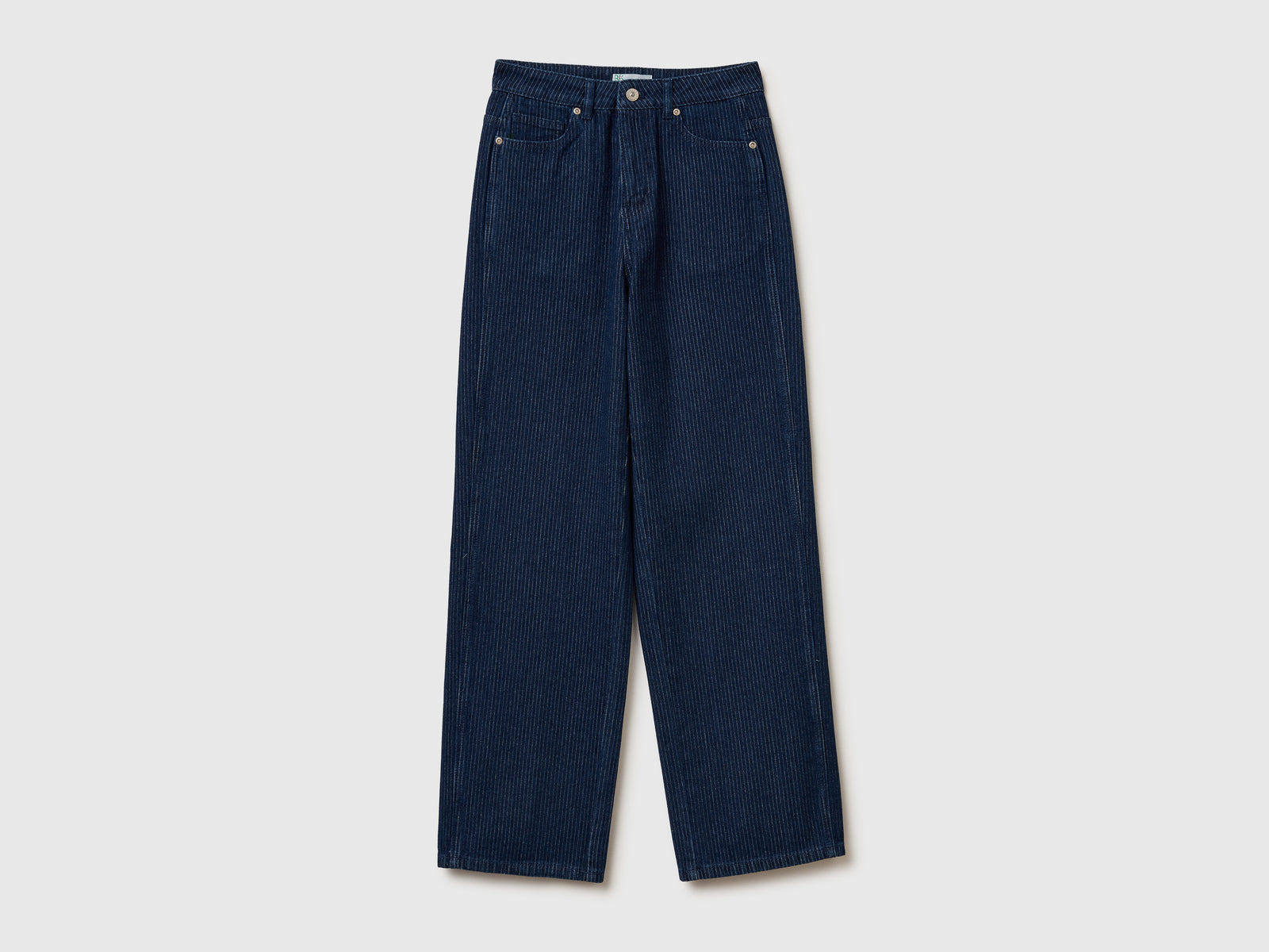 Jeans a righe verticali da donna blu | Benetton Outlet