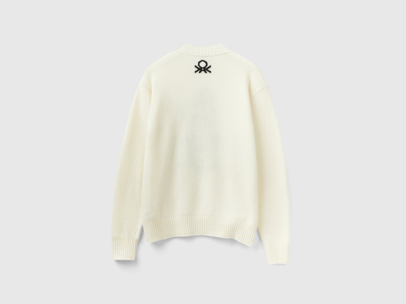 Maglia Minnie in misto lana da uomo bianco 2 | Benetton Outlet