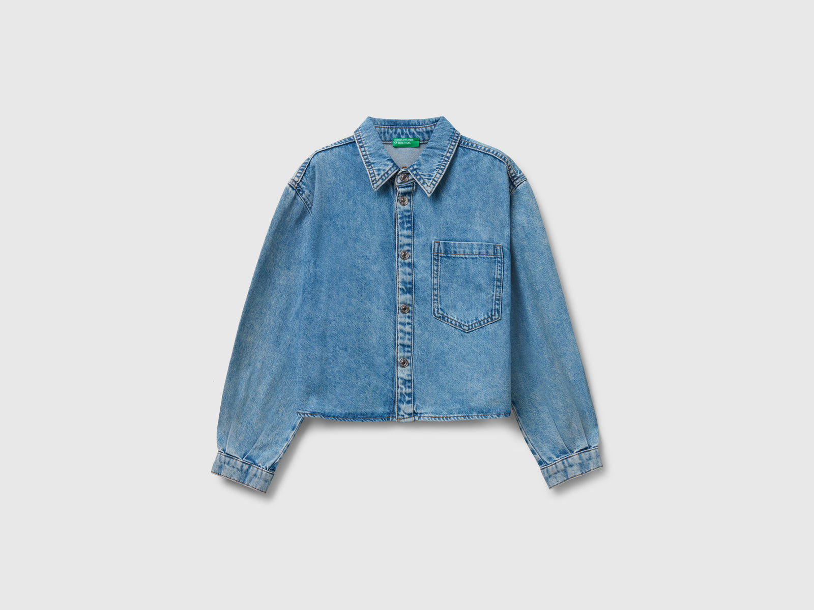 Camicia di jeans da bambina blu | Benetton Outlet