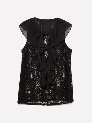 Top in pizzo con jabot