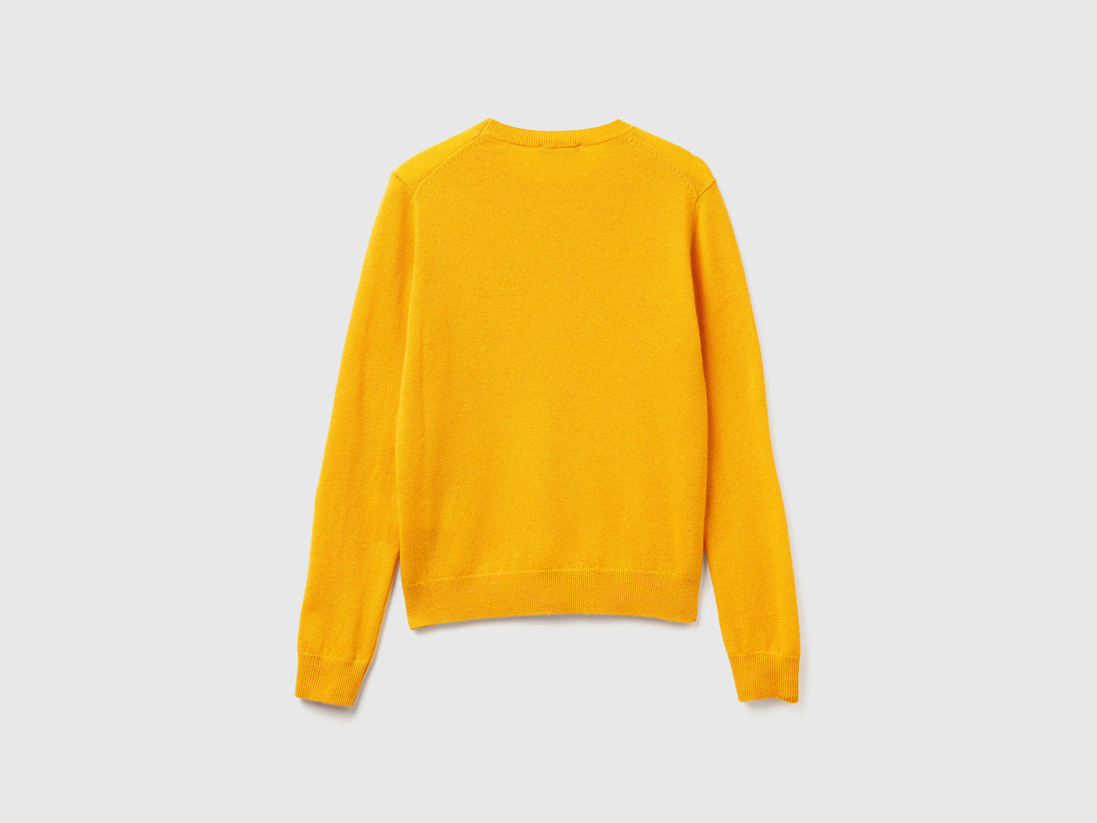 Maglia girocollo giallo ocra in lana Merino da donna senape 2 | Benetton Outlet