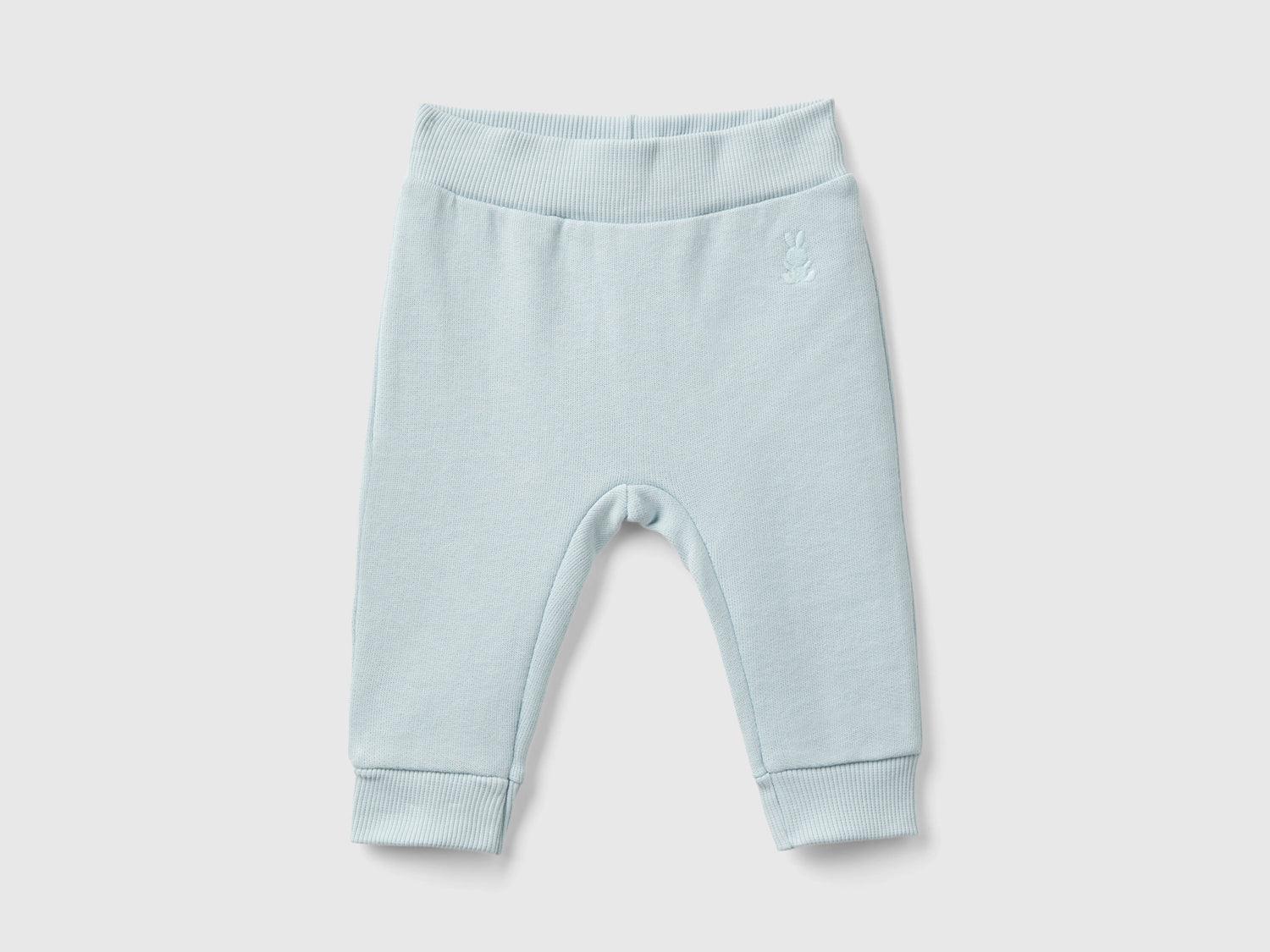 Pantaloni in felpa di cotone biologico da neonato verde acqua | Benetton Outlet