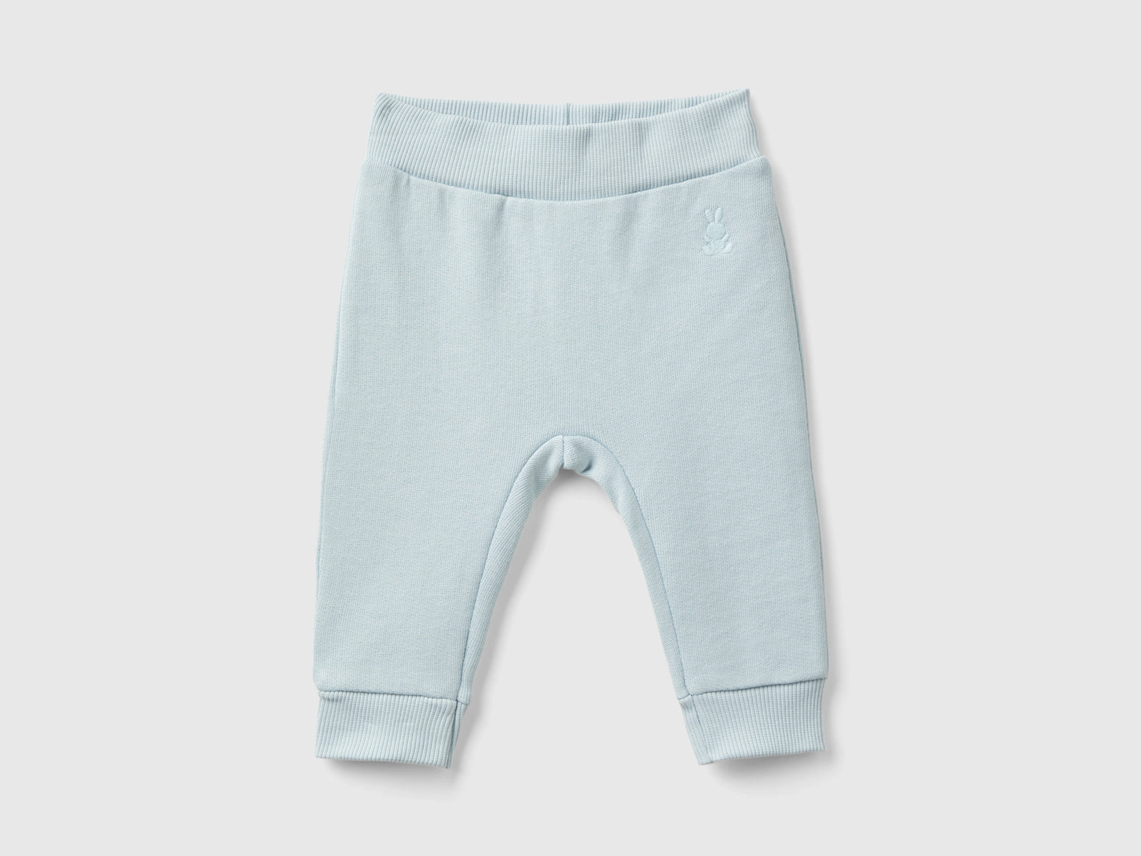 Pantaloni in felpa di cotone biologico da neonato verde acqua | Benetton Outlet