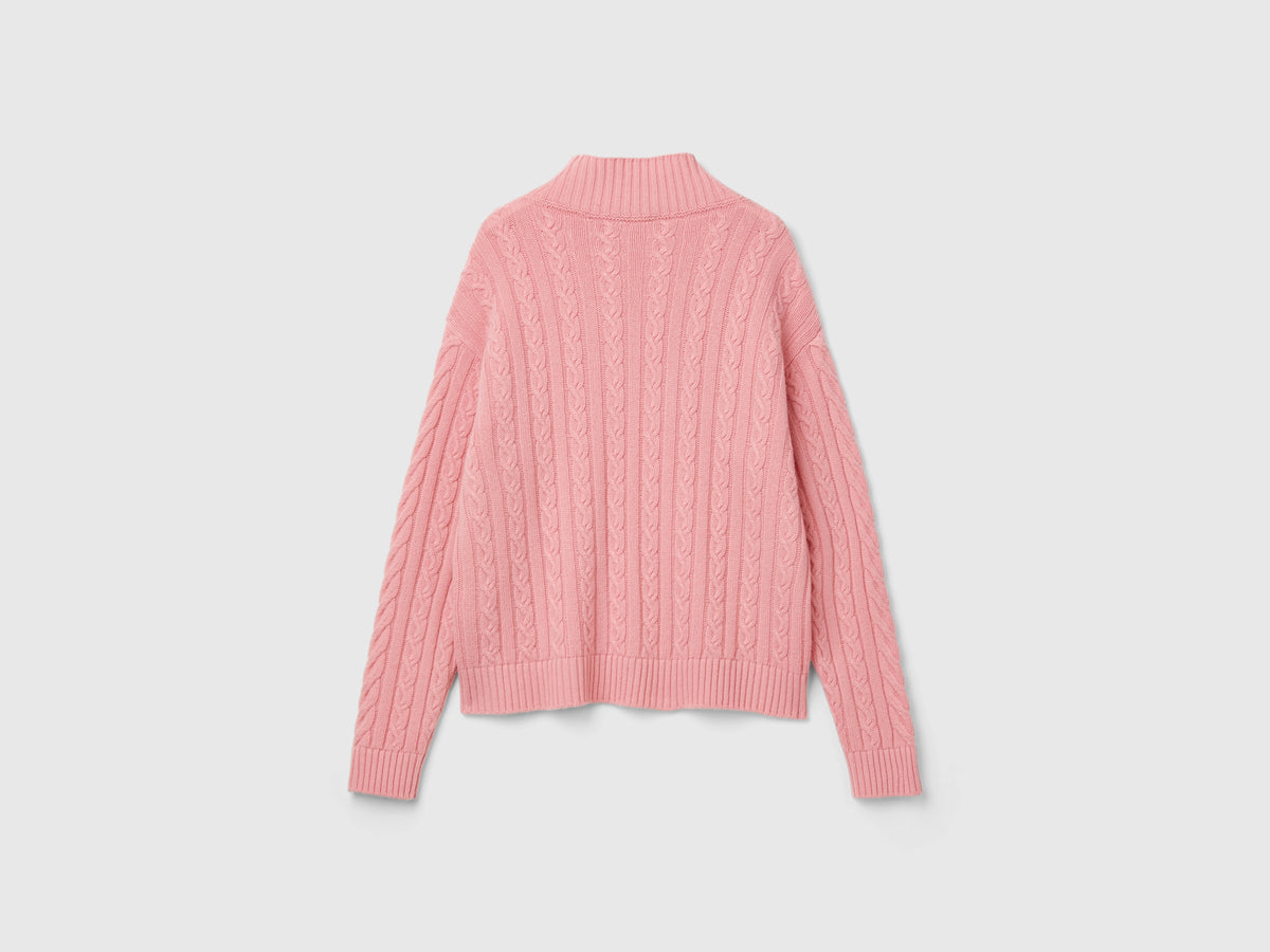 Knitted mock neck sweater