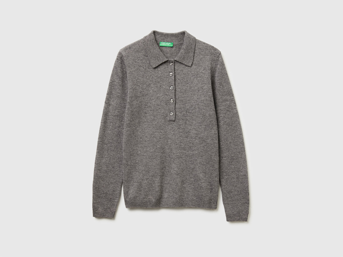 Polo in maglia in misto cashmere
