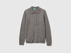 Polo in maglia in misto cashmere