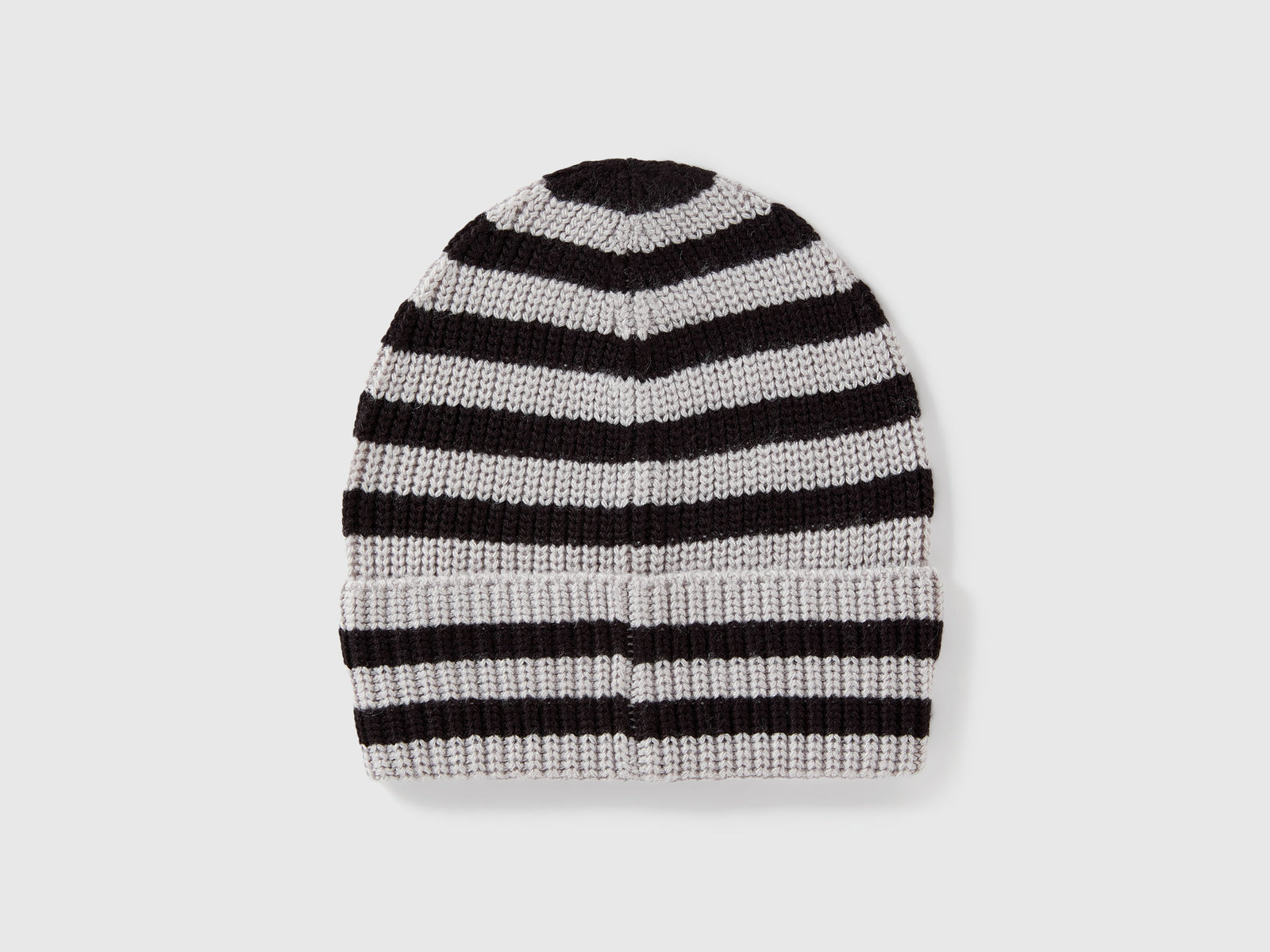 Cappellino in maglia a righe da bambino grigio chiaro 2 | Benetton Outlet