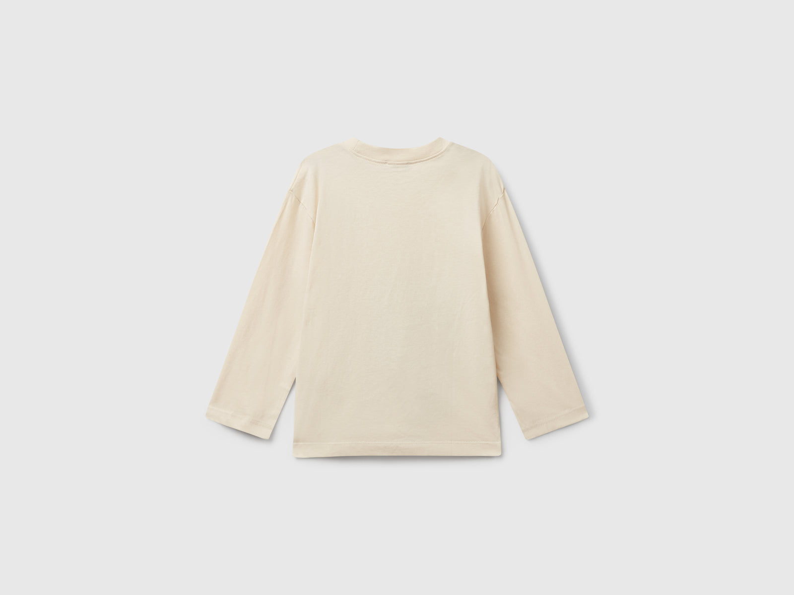 Maglietta manica lunga con stampa da bimbo bianco panna 2 | Benetton Outlet