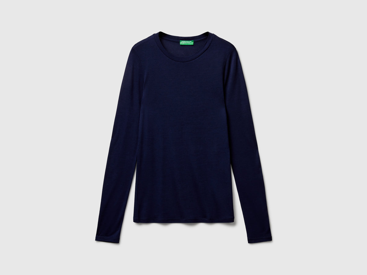 T-shirt in misto viscosa e cashmere