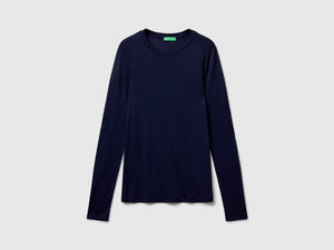 T-shirt in misto viscosa e cashmere