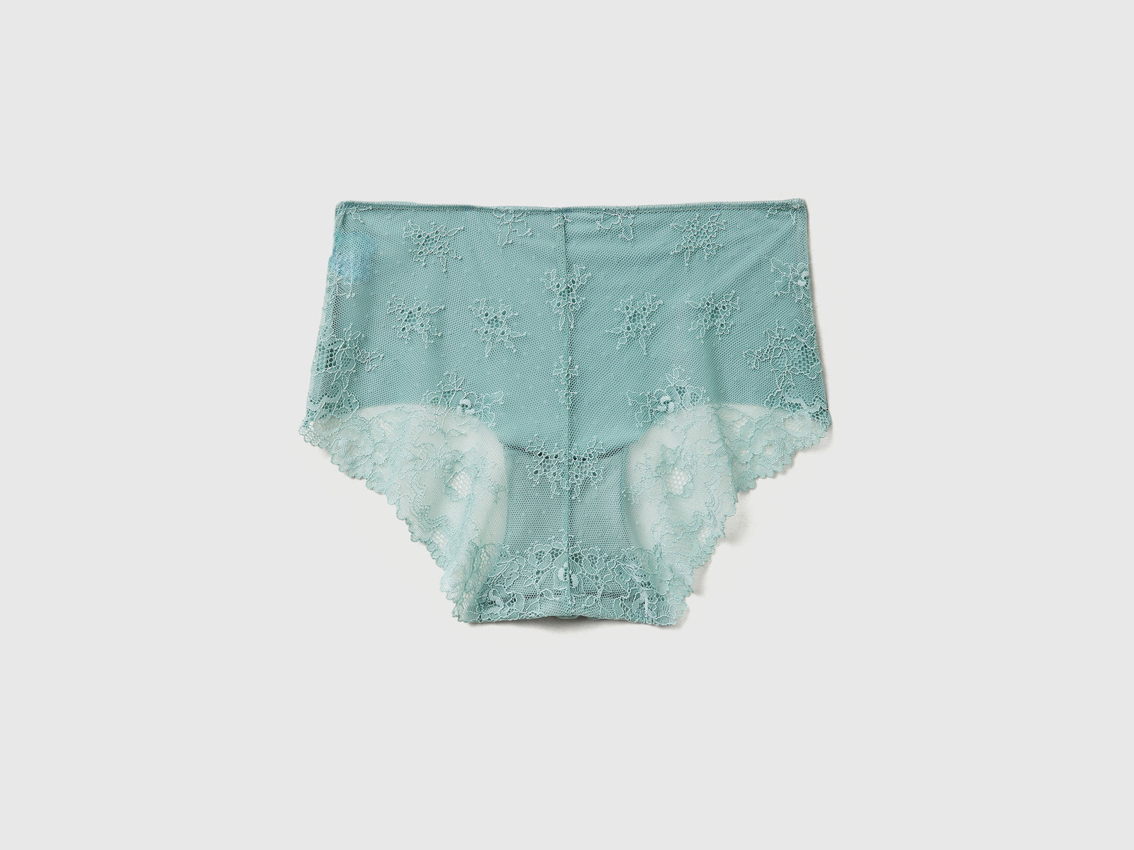Culotte elasticizzate con pizzo da donna verde acqua 2 | Benetton Outlet