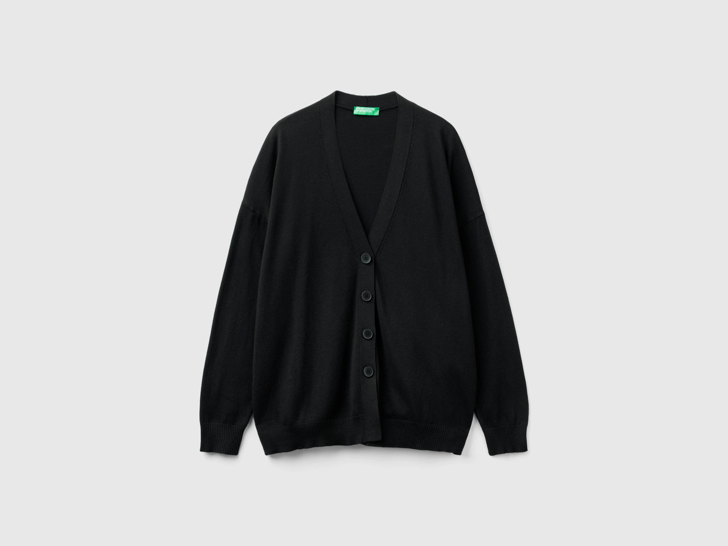 Cardigan in misto cotone e Modal da donna nero | Benetton Outlet