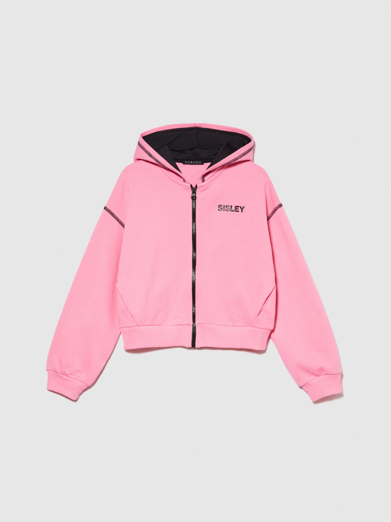 Felpa sporty con logo da bambina rosa | Sisley young Outlet