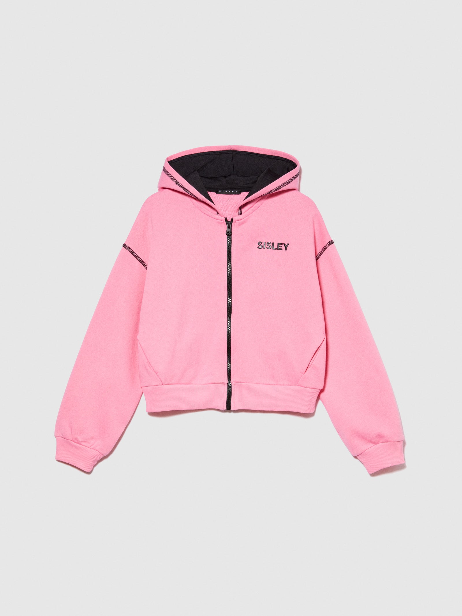 Felpa sporty con logo da bambina rosa | Sisley young Outlet