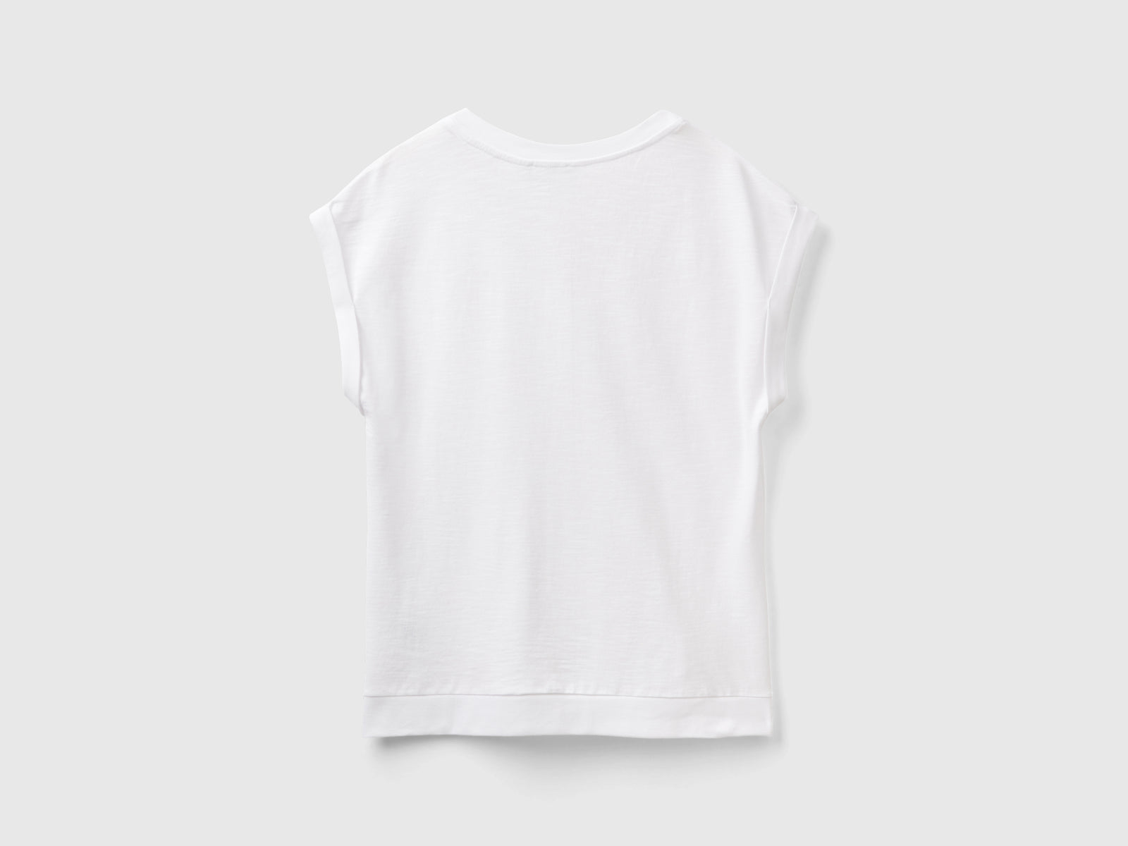 T-shirt con scollo a V da donna bianco 2 | Benetton Outlet