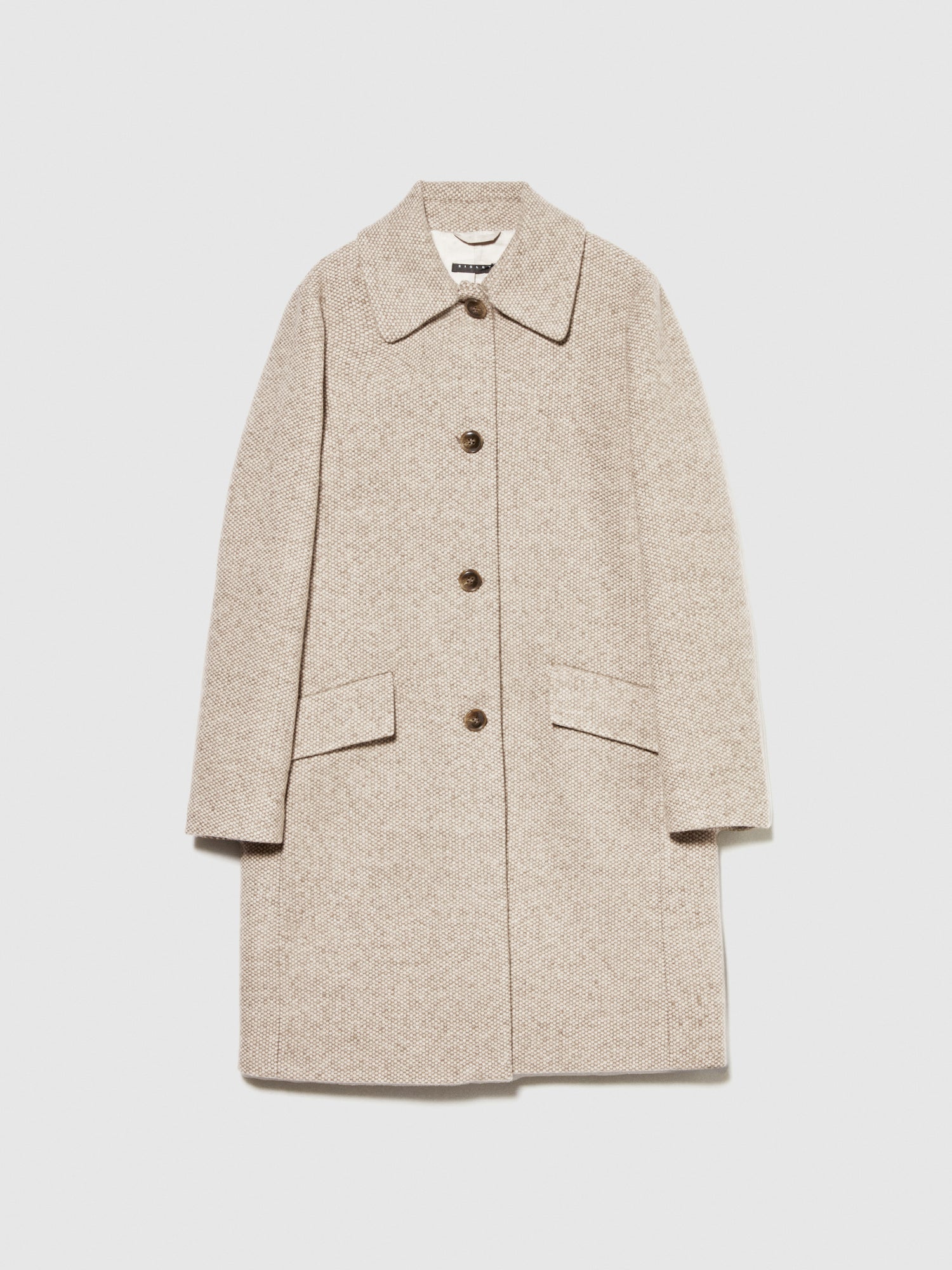 Cappotto midi bouclé da donna beige | Sisley Outlet