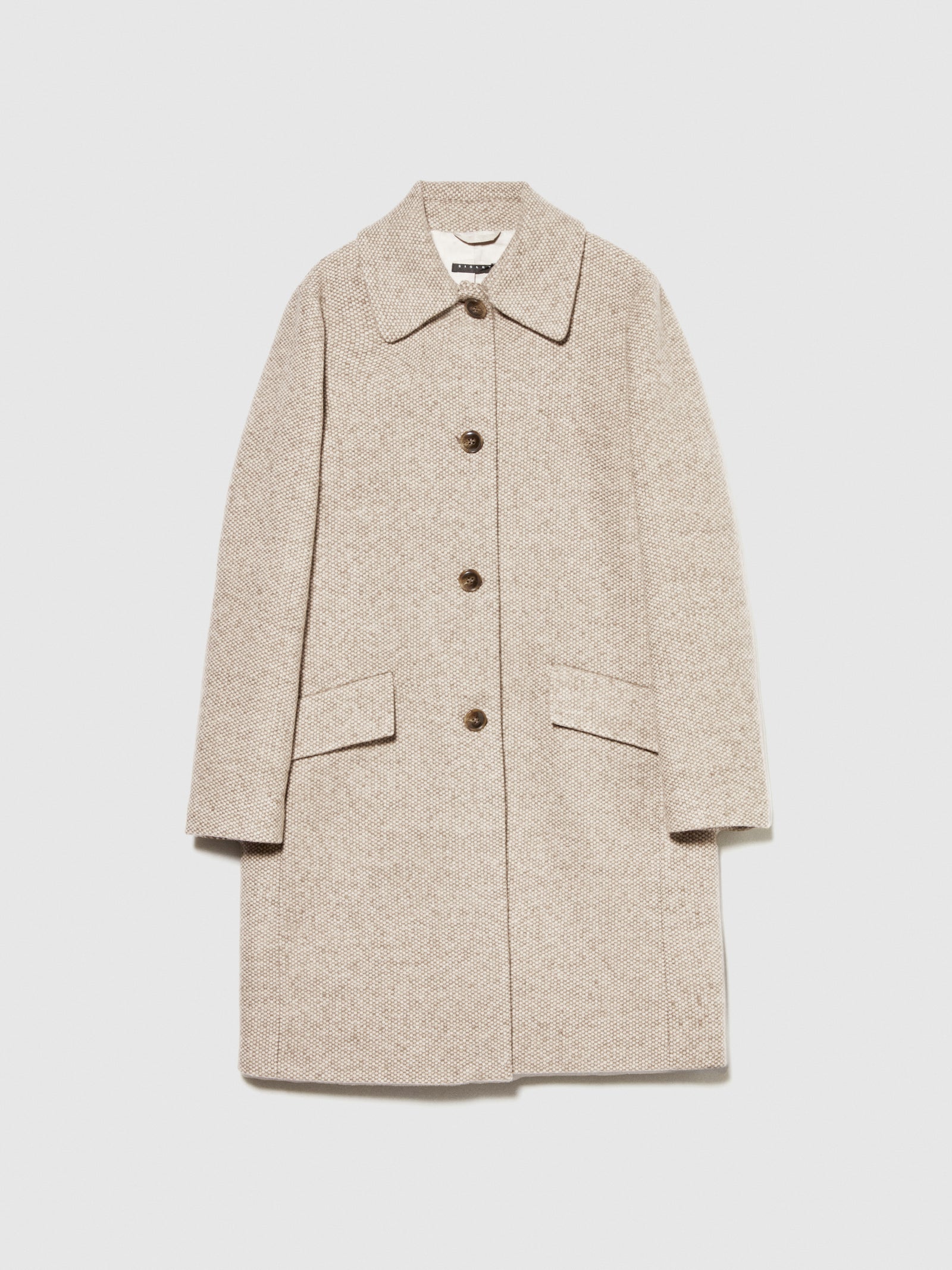 Cappotto midi bouclé da donna beige | Sisley Outlet