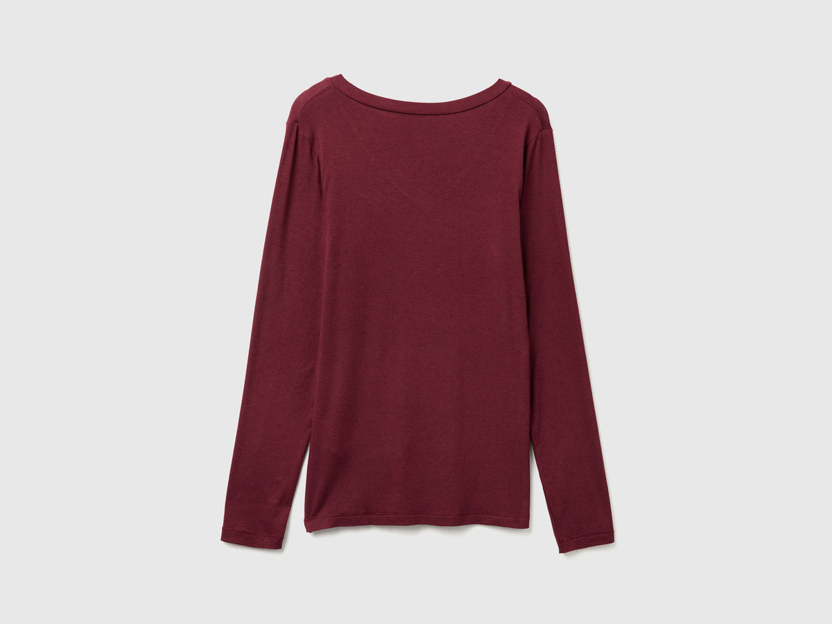 T-shirt in misto Modal e cashmere