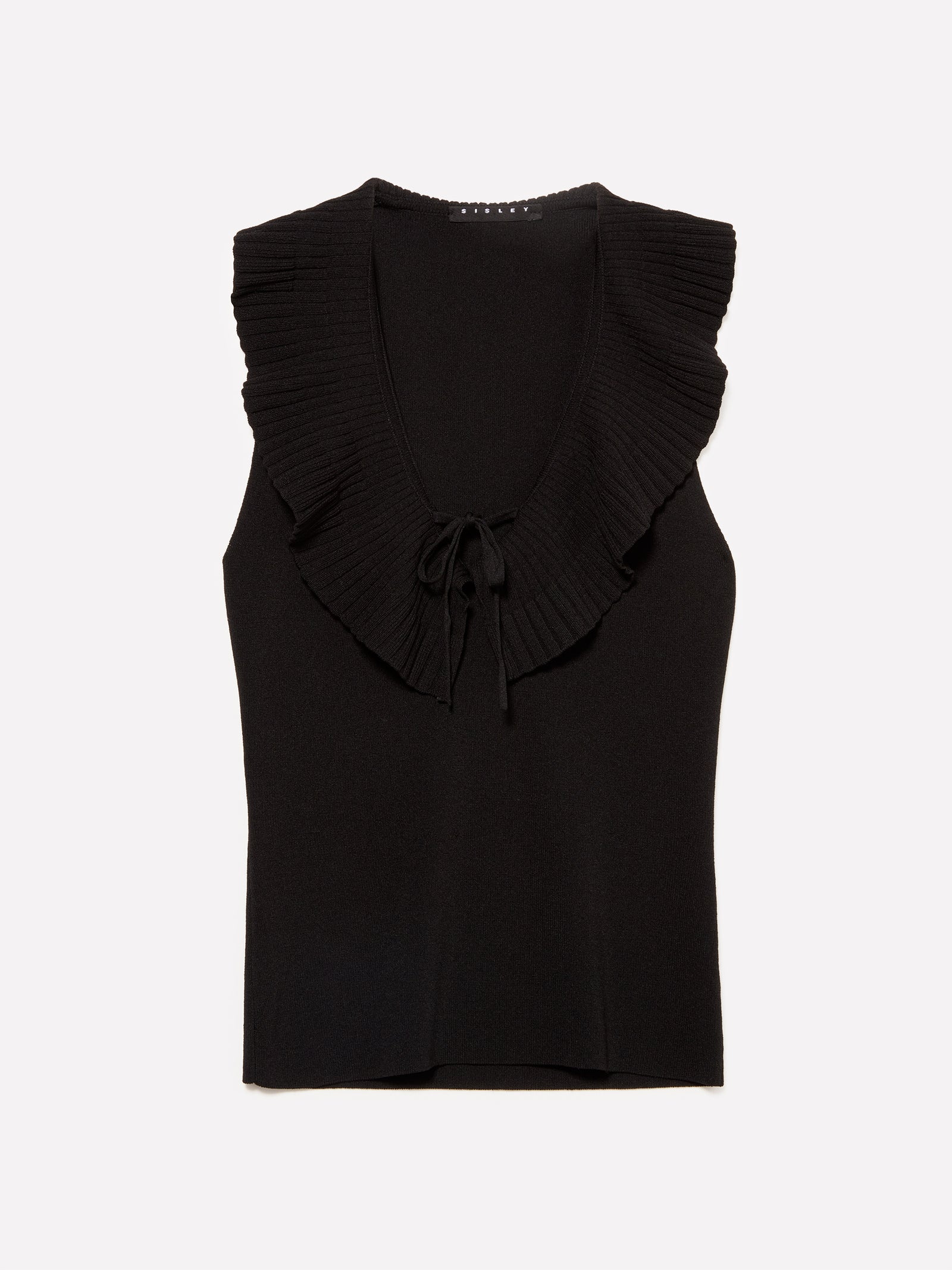 Top in maglia con rouches da donna nero | Sisley Outlet