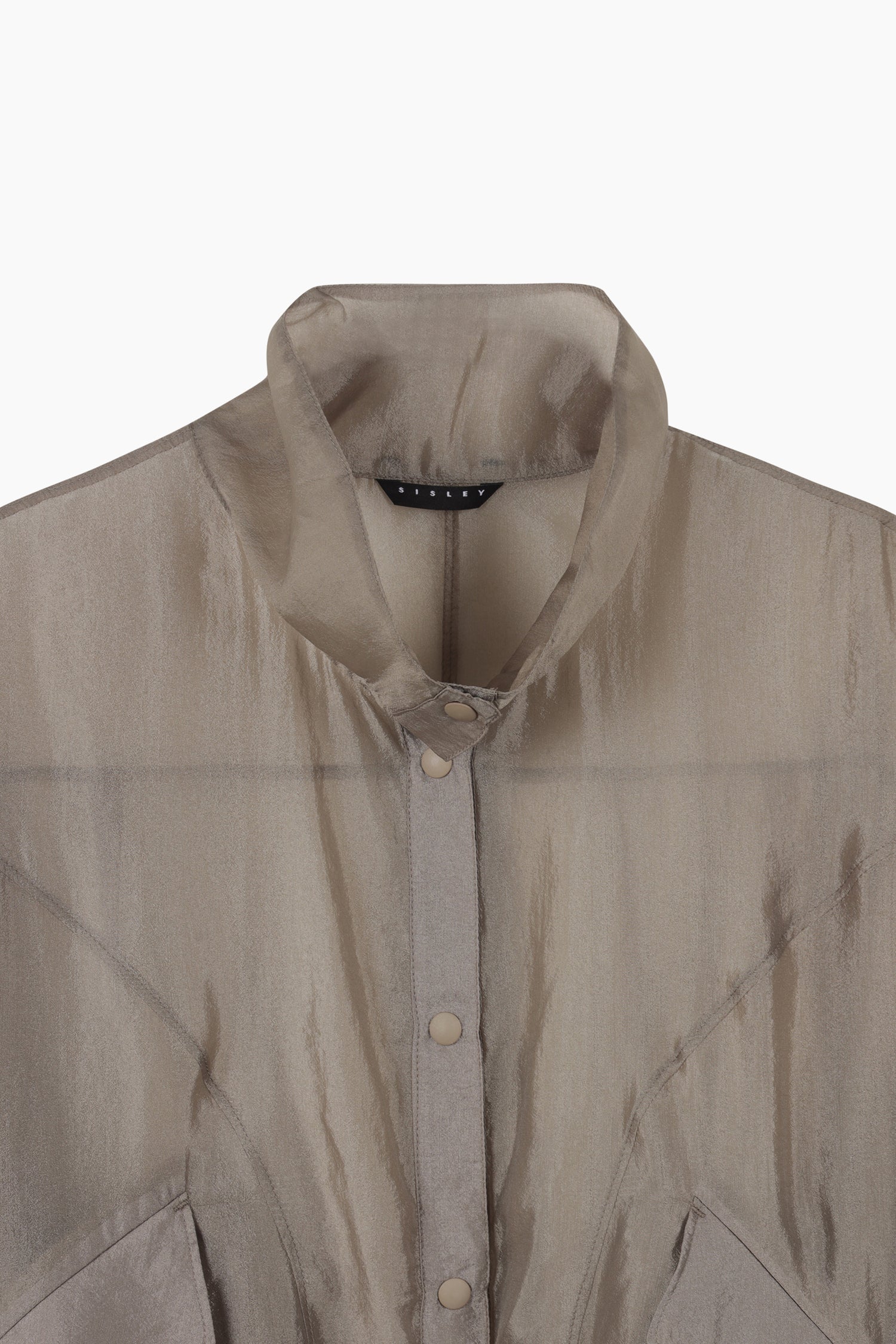 Bomber semi trasparente da donna tortora 3 | Sisley Outlet