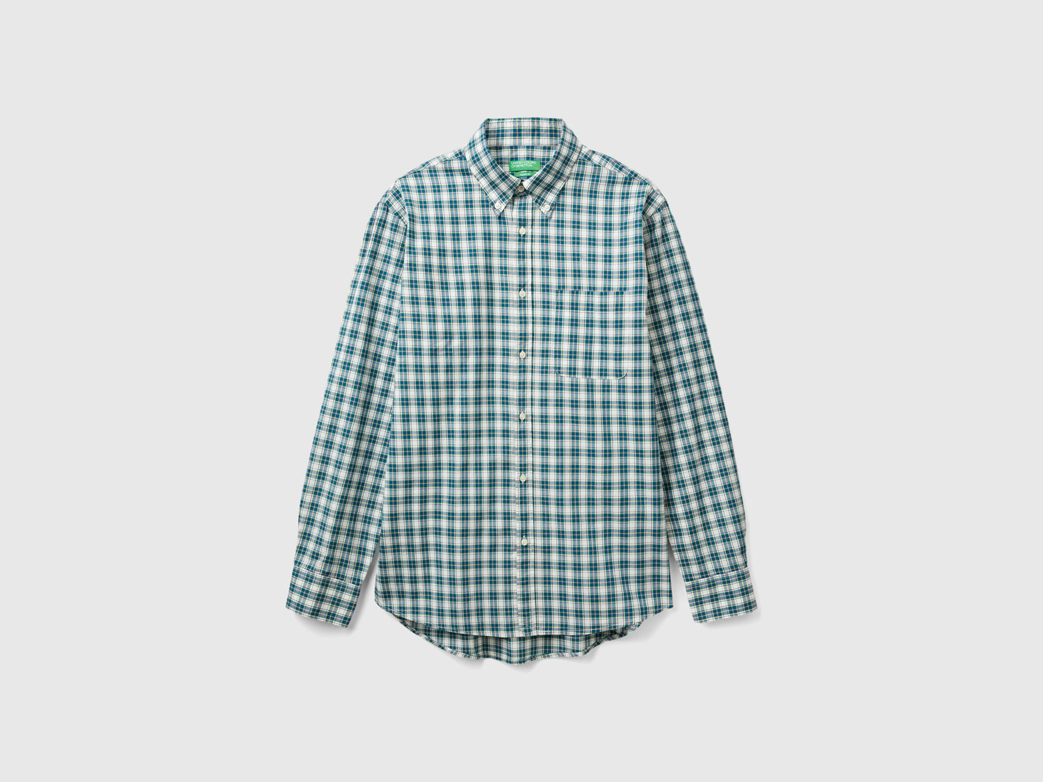 Camicia a quadri button down da uomo multi-color | Benetton Outlet