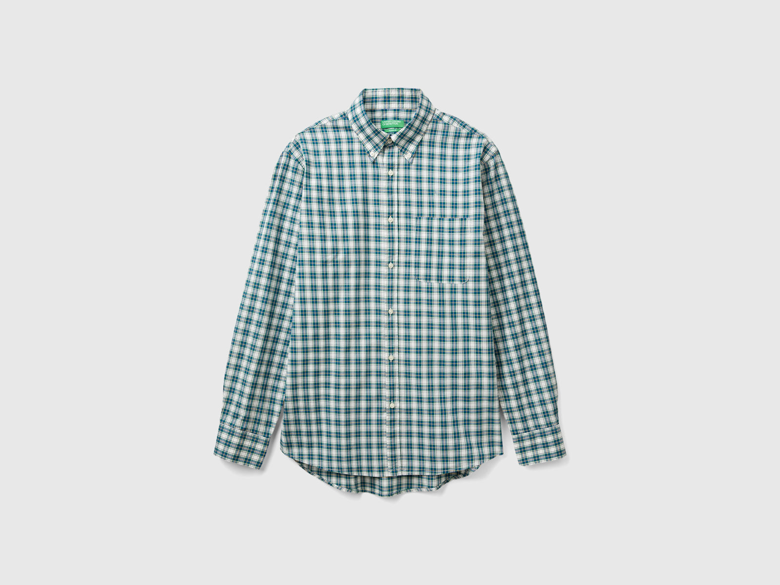 Camicia a quadri button down da uomo multi-color | Benetton Outlet