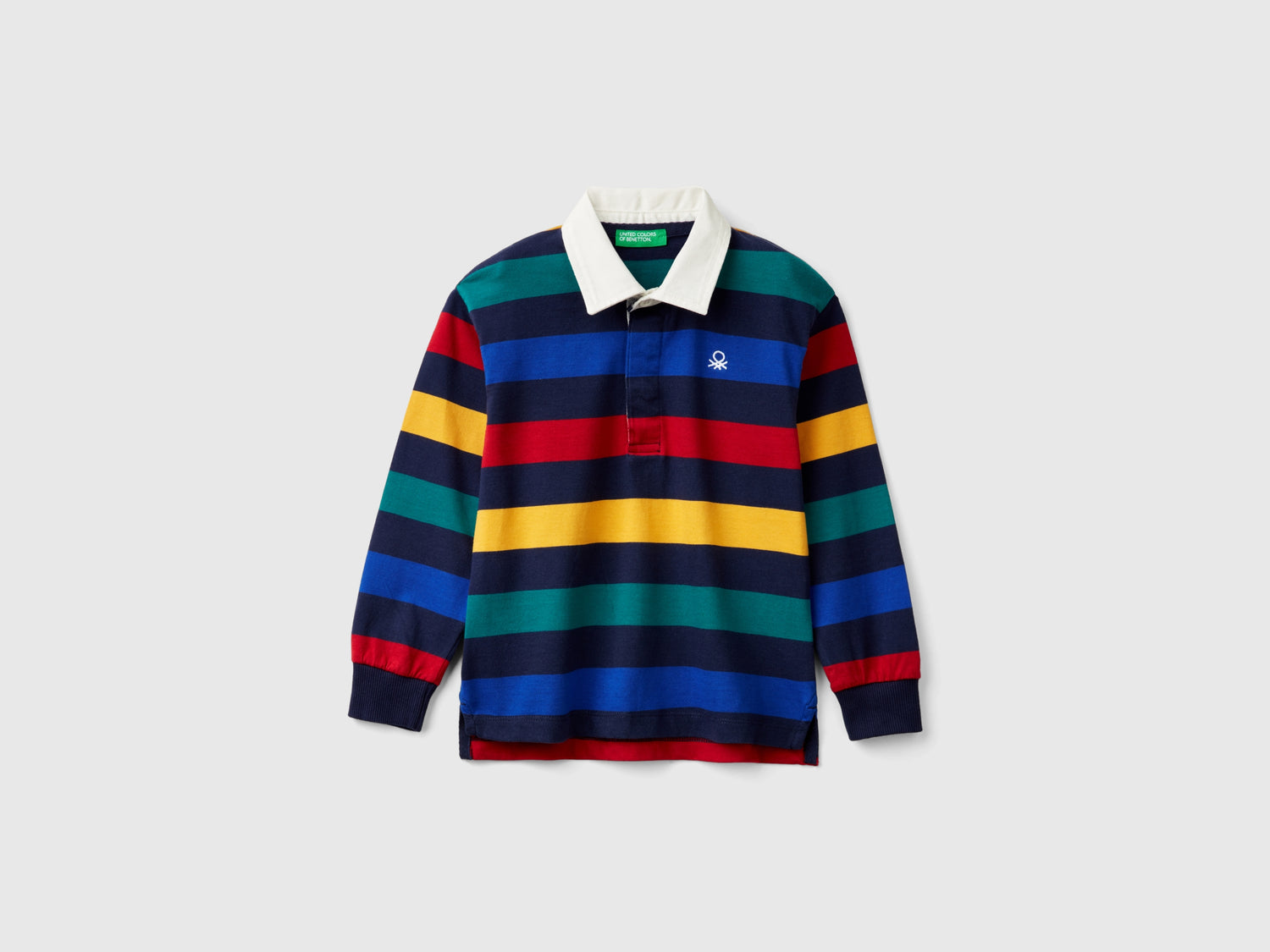 Polo rugby a righe in puro cotone da bimbo multi-color | Benetton Outlet