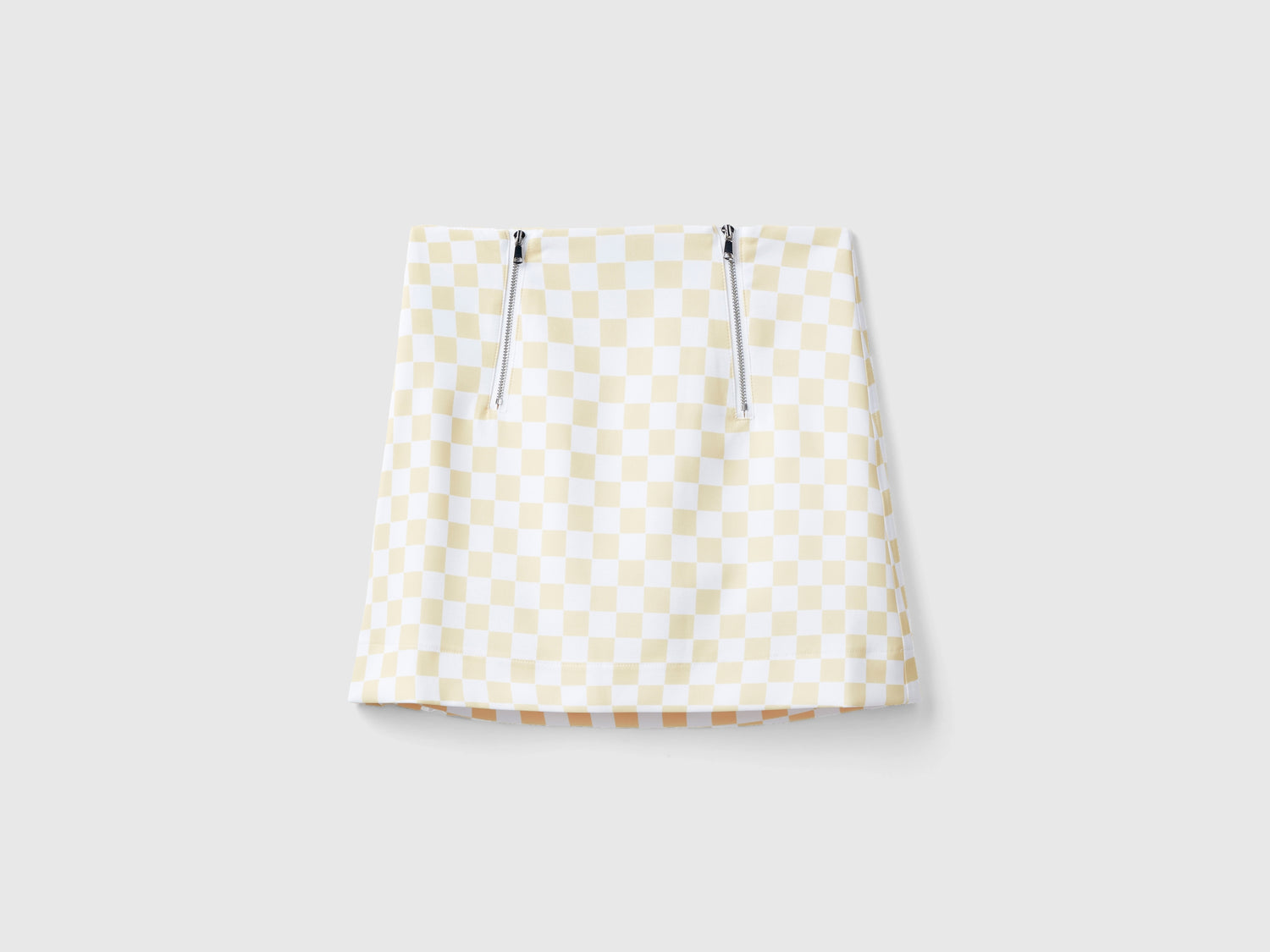 Minigonna a scacchi da donna giallo | Benetton Outlet