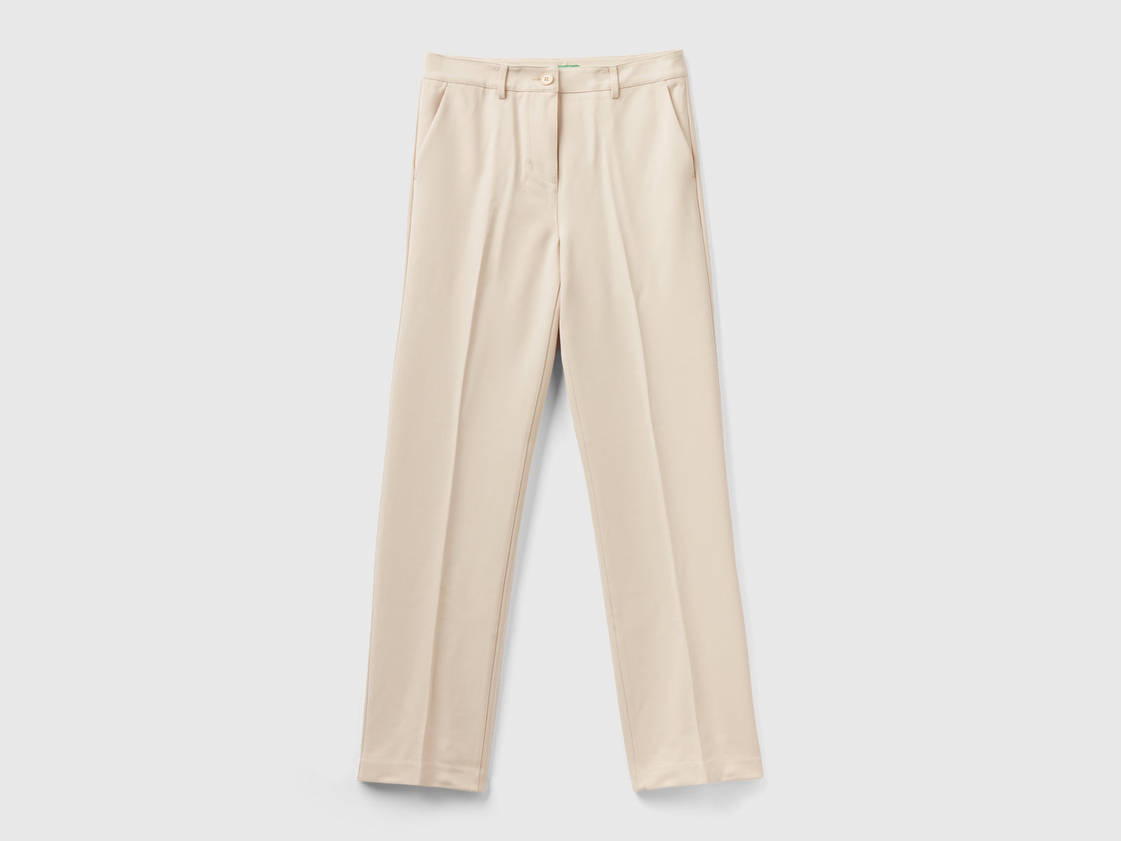 Pantaloni regular fit da donna beige | Benetton Outlet