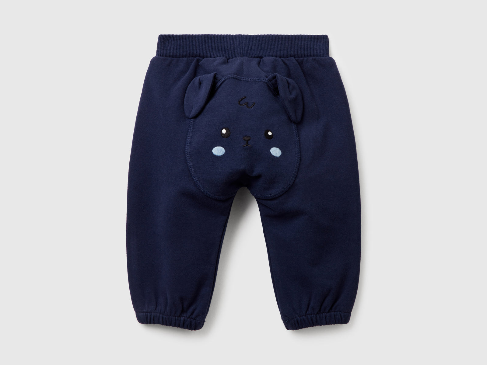 Pantaloni in felpa di cotone da neonato blu scuro 2 | Benetton Outlet