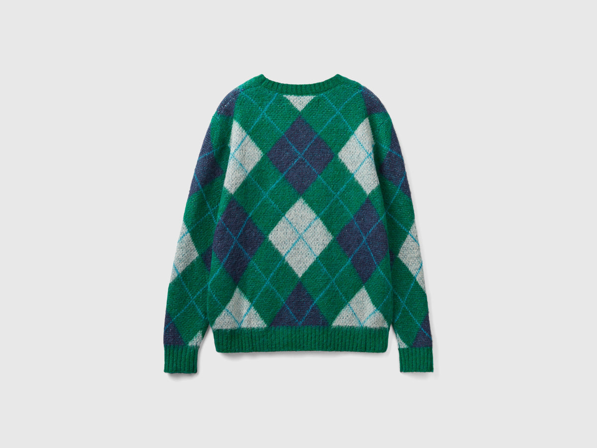Maglione jacquard con rombi