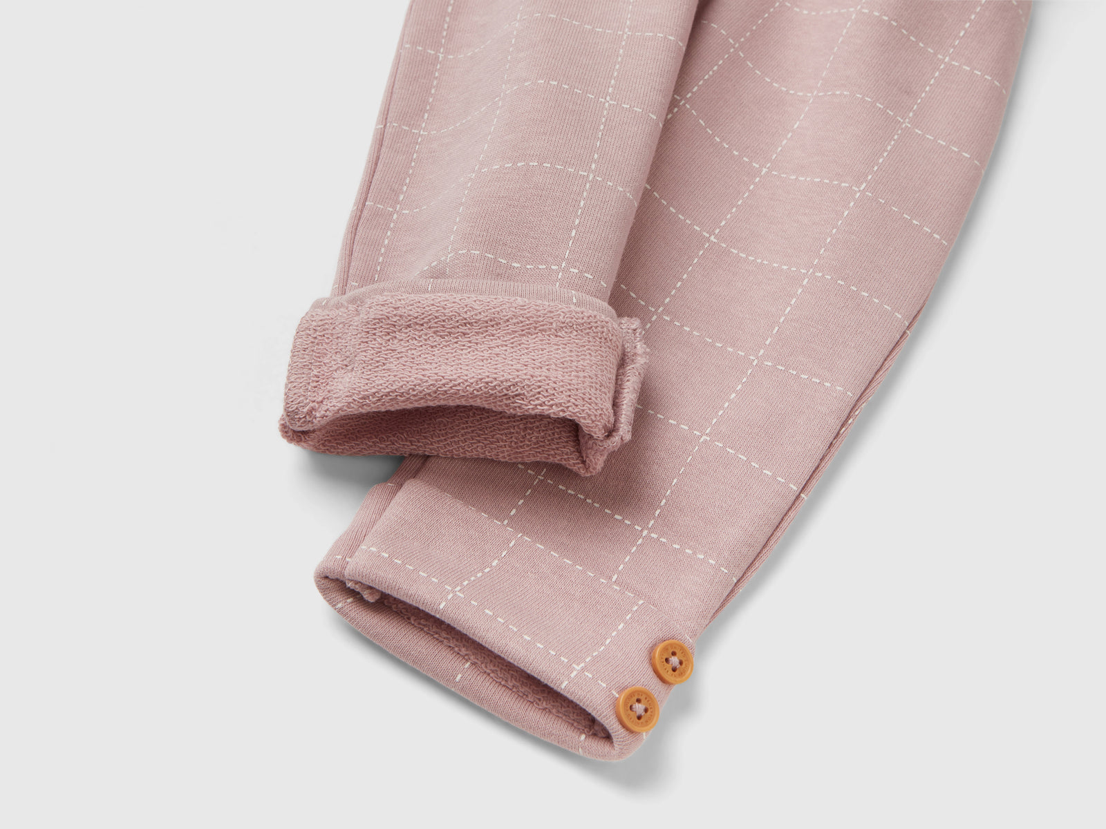 Pantaloni in felpa a quadri da neonato rosa 2 | Benetton Outlet