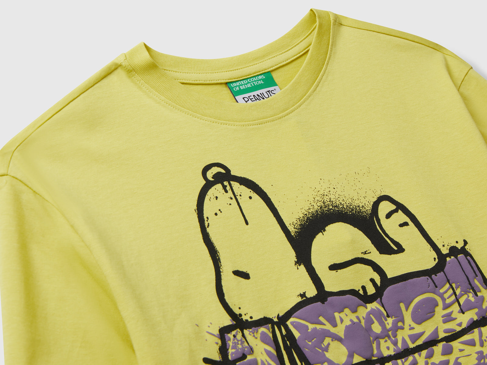 T-shrit stampa graffiti ©Peanuts da bambino giallo 3 | Benetton Outlet