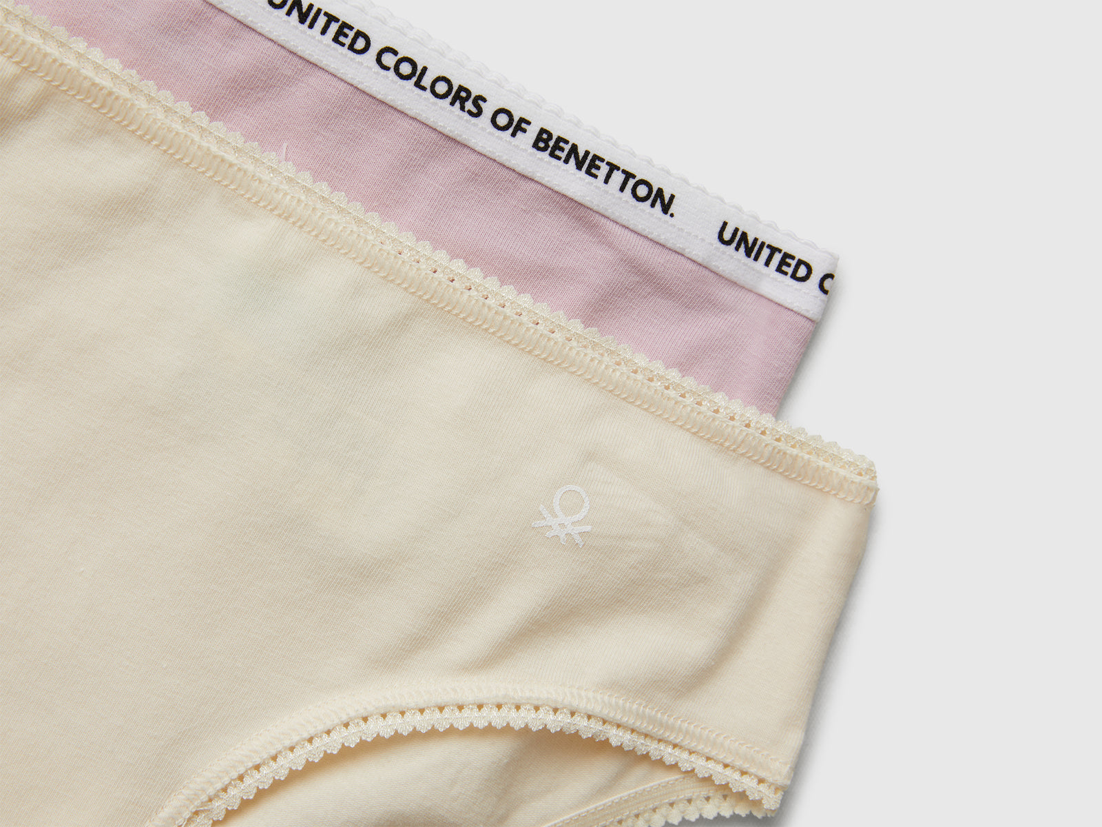 Due slip in cotone stretch da bambina multi-color 3 | Benetton Outlet