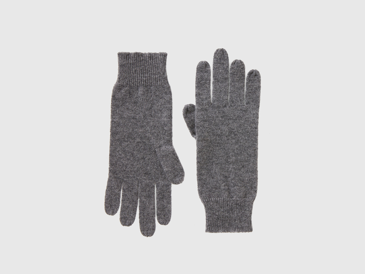 Guanti in puro cashmere da donna grigio scuro | Benetton Outlet