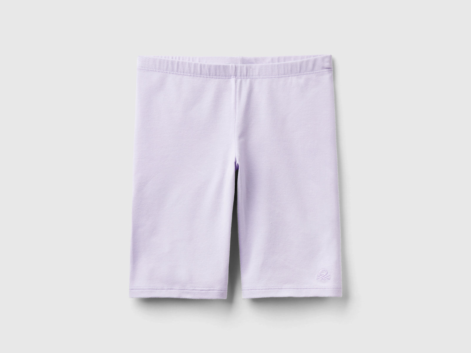 Leggings corti in cotone stretch da bambina lilla | Benetton Outlet