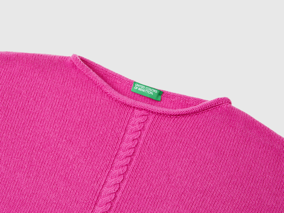 Maglia con trecce in misto lana