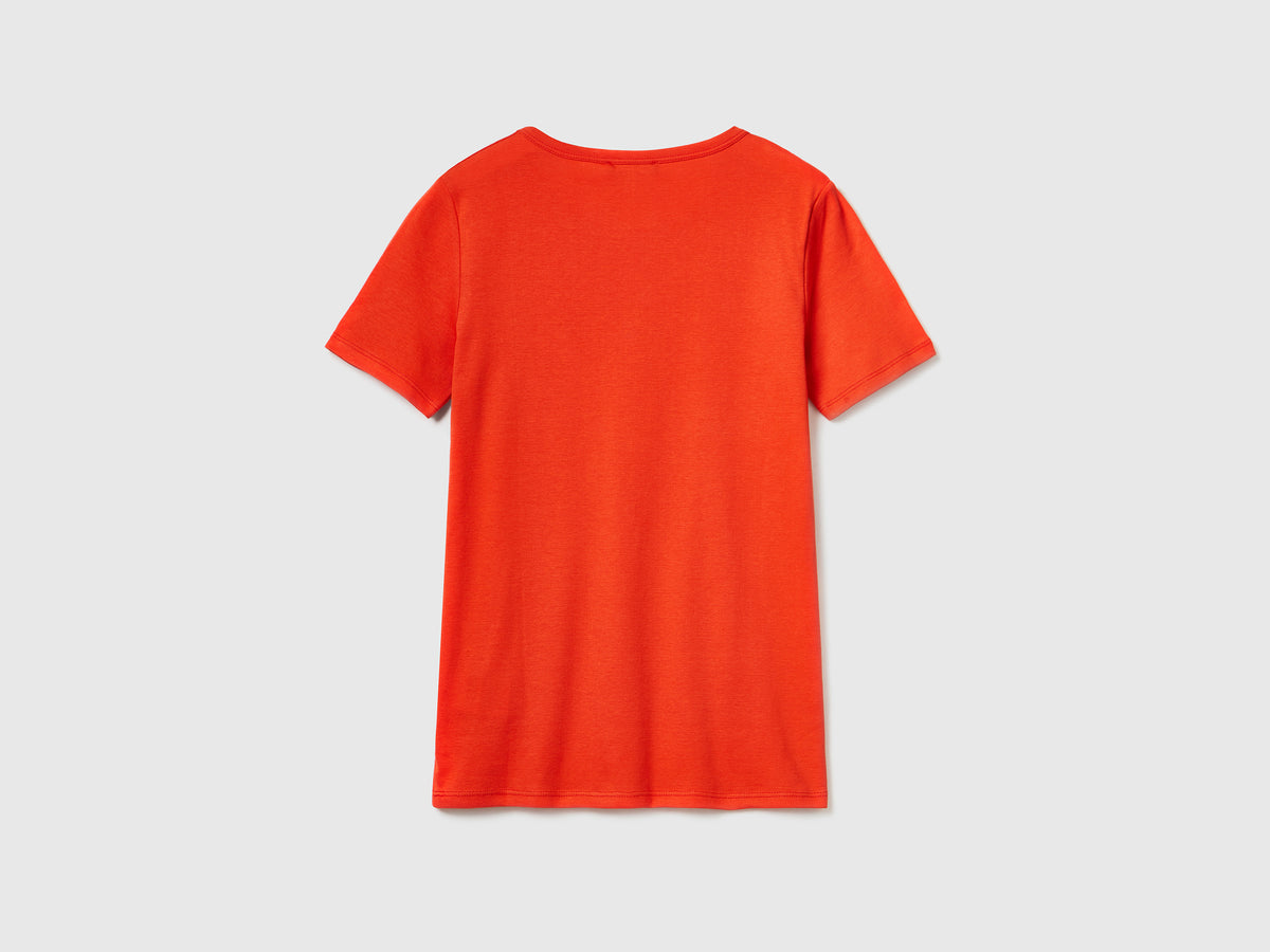 T-shirt 100% cotone con stampa logo glitter