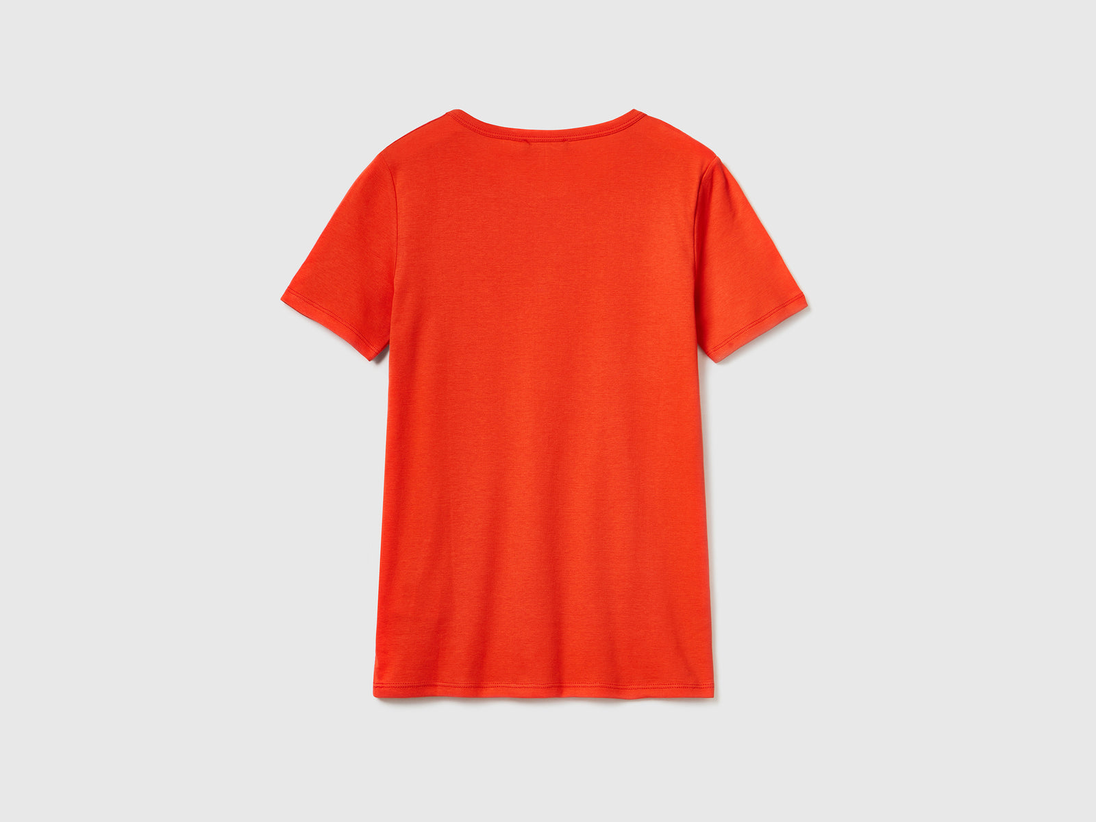 T-shirt 100% cotone con stampa logo glitter da donna rosso 2 | Benetton Outlet