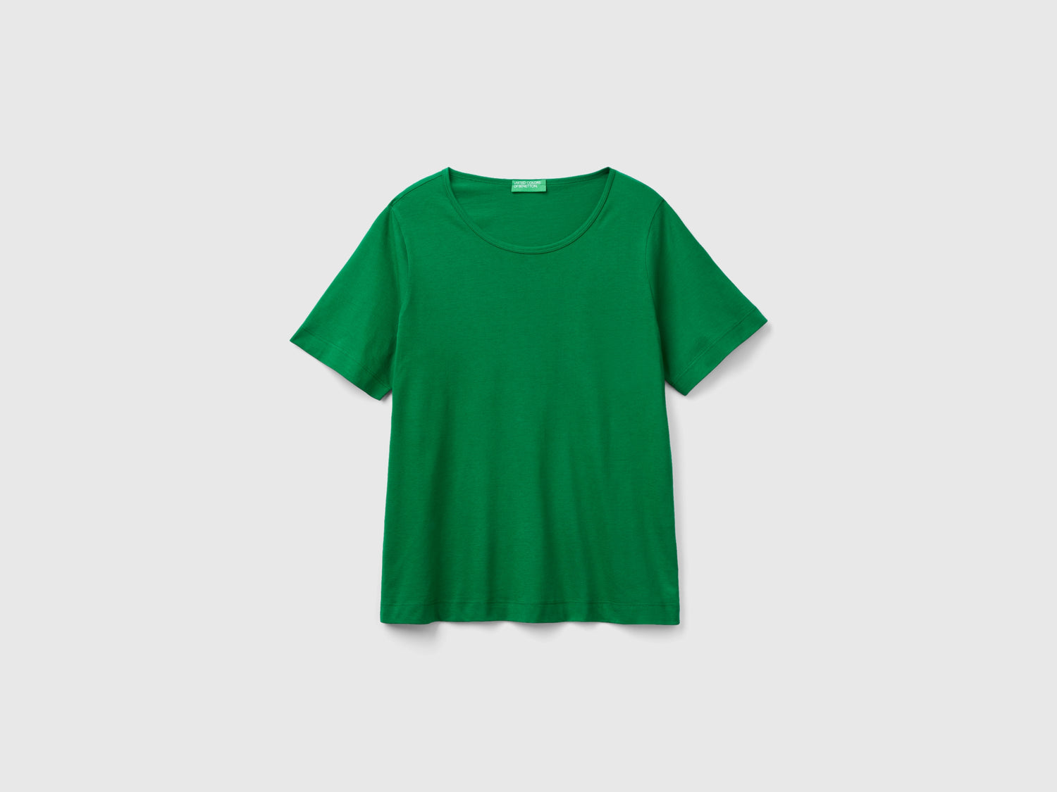 T-shirt bosco a manica corta da donna verde | Benetton Outlet