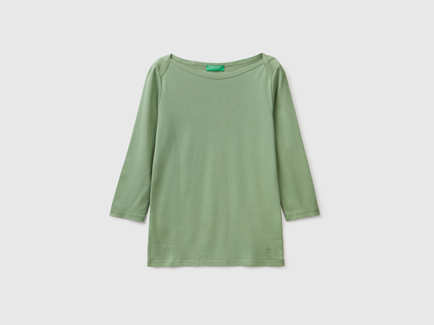 T-shirt manica a 3/4 da donna verde | Benetton Outlet