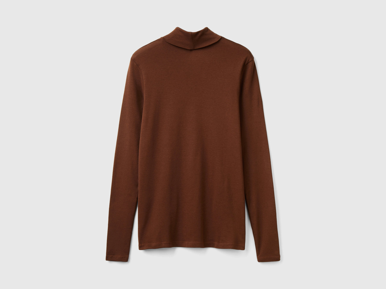 T-shirt a manica lunga con collo alto da donna marrone scuro 2 | Benetton Outlet
