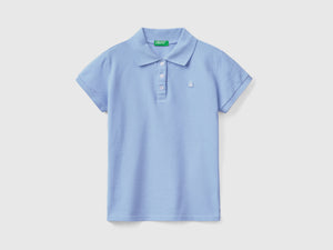 Polo a manica corta in piquet di cotone elasticizzato