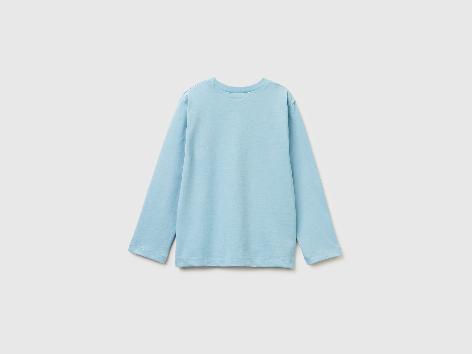 Maglietta girocollo in caldo cotone da bimbo azzurro 2 | Benetton Outlet