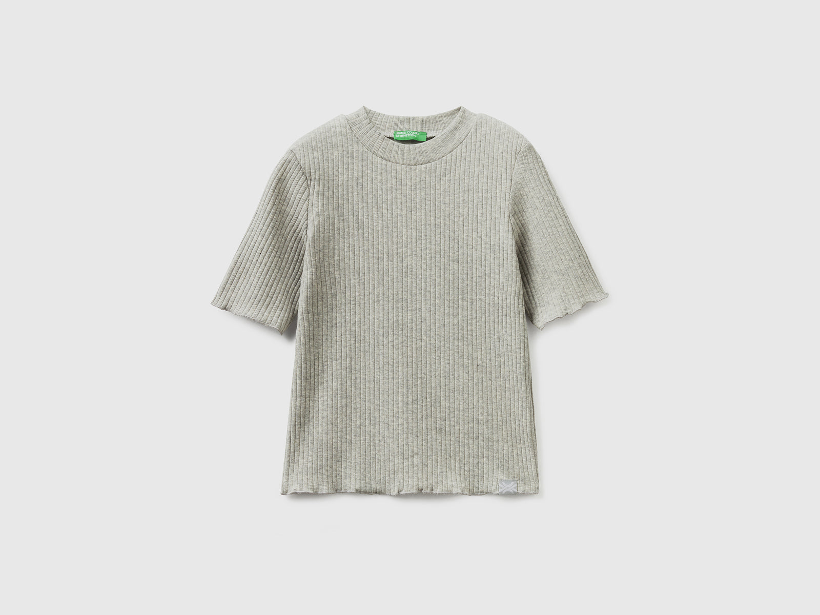 T-shirt lupetto a manica corta da bambina marrone | Benetton Outlet